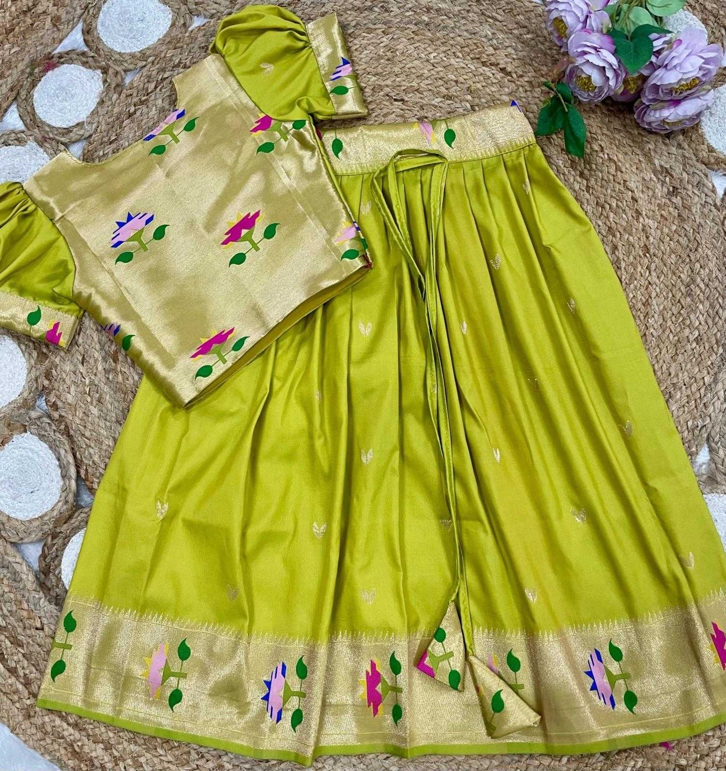 Paithani Silk Kids Lehenga