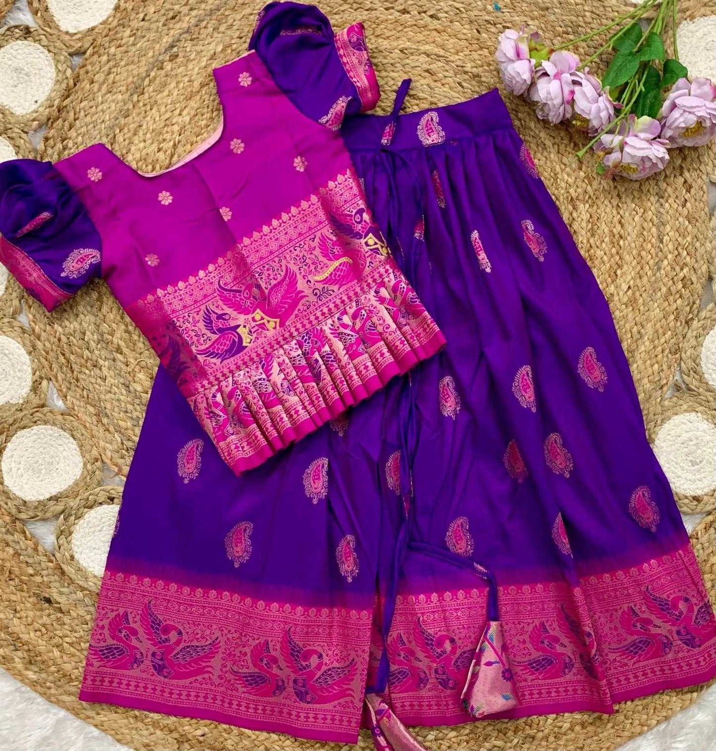 Soft Silk Kids Lehenga