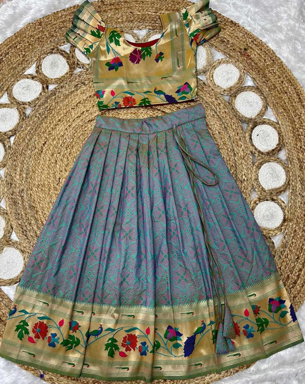 Paithani Silk Kids Lehenga