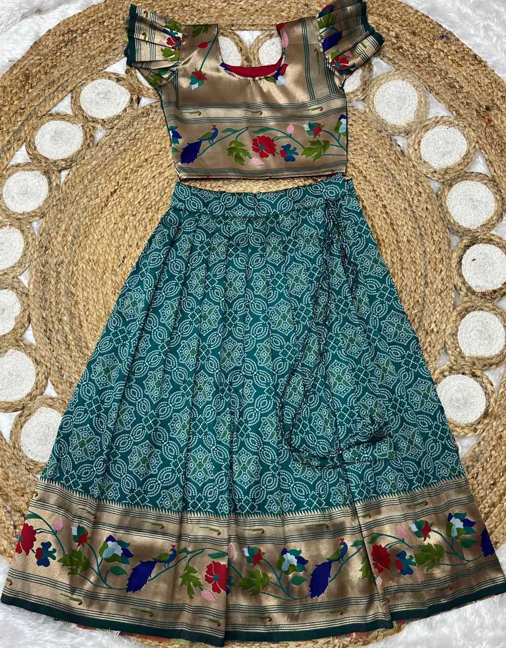 Paithani Silk Kids Lehenga