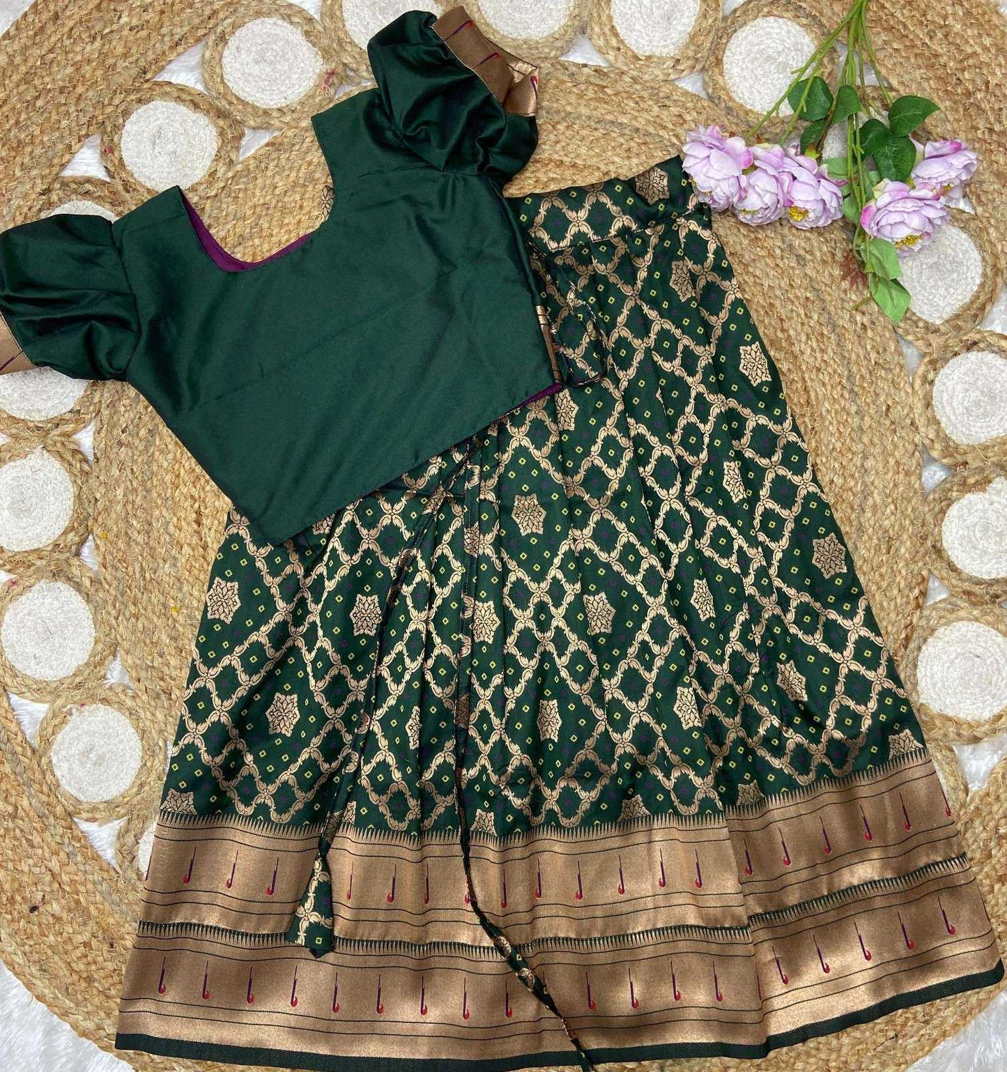 Paithani Silk Kids Lehenga
