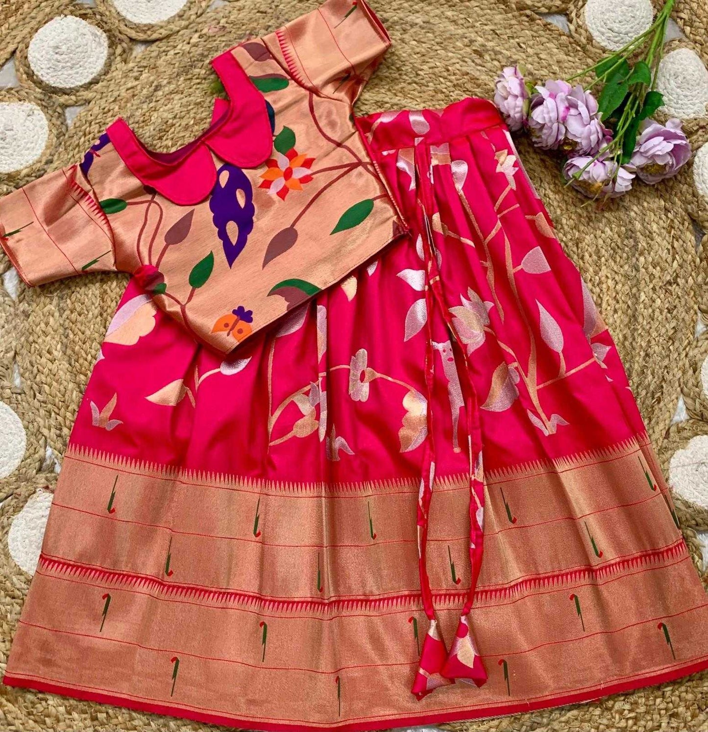 Paithani Silk Kids Lehenga