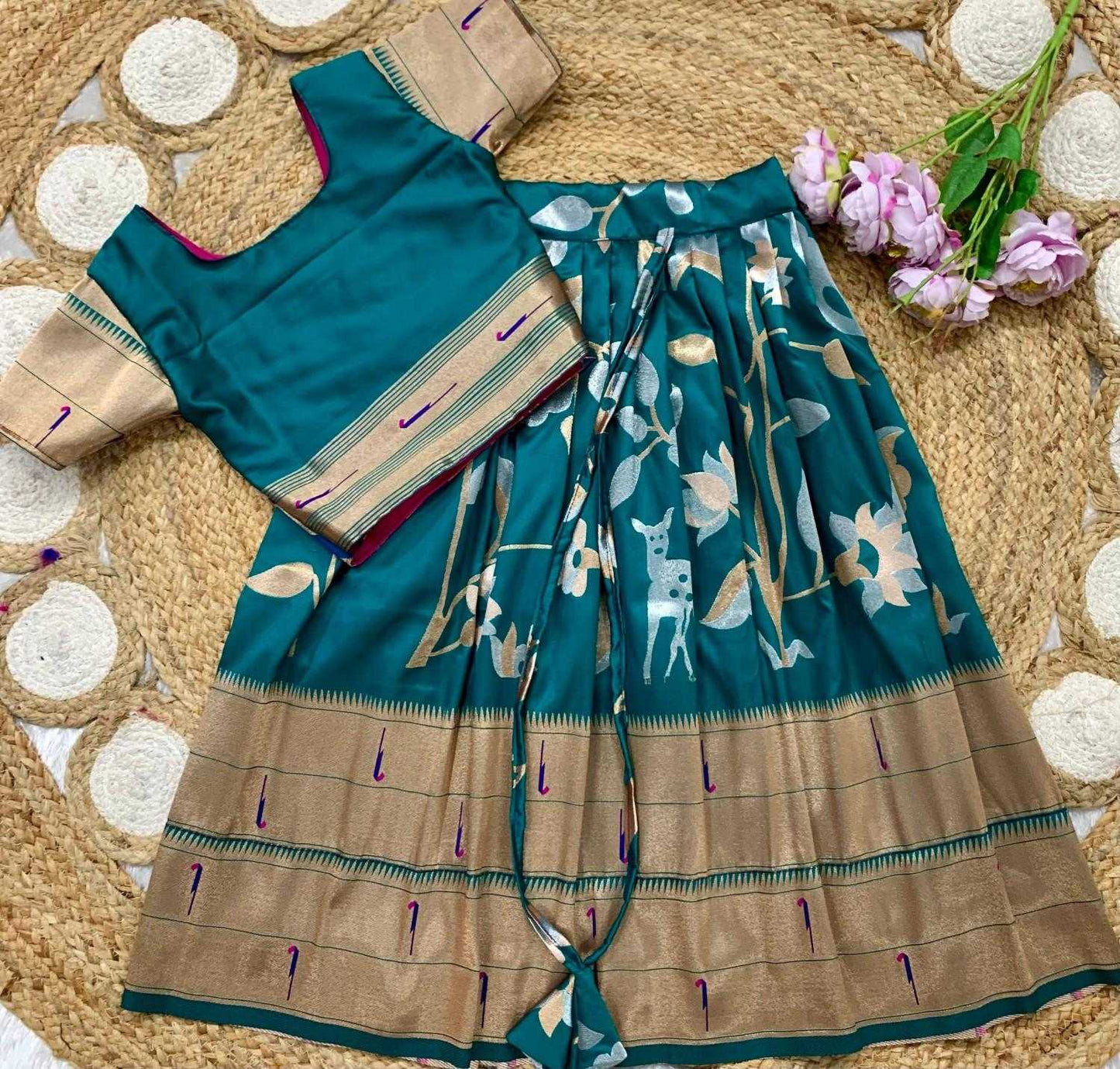 Paithani Silk Kids Lehenga