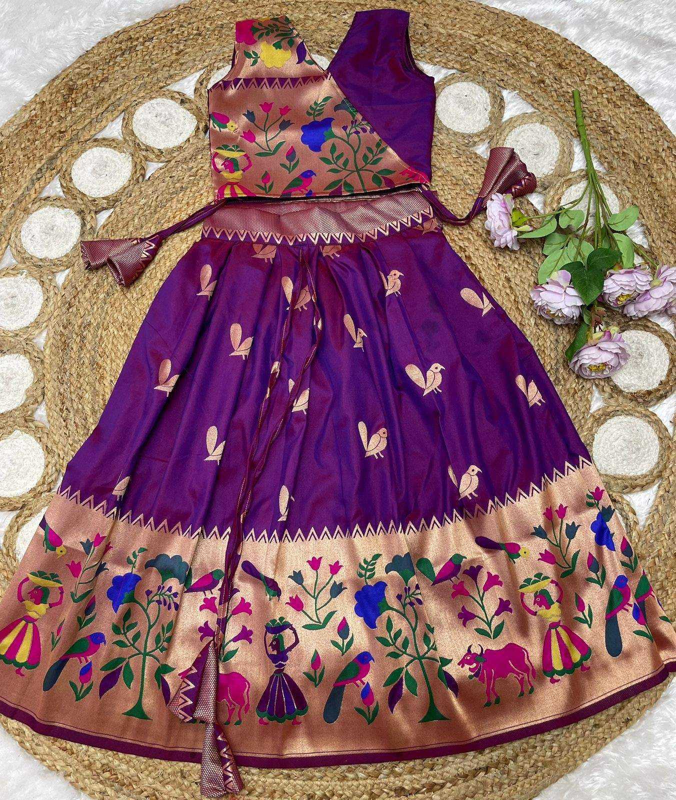 Paithani Silk Kids Lehenga