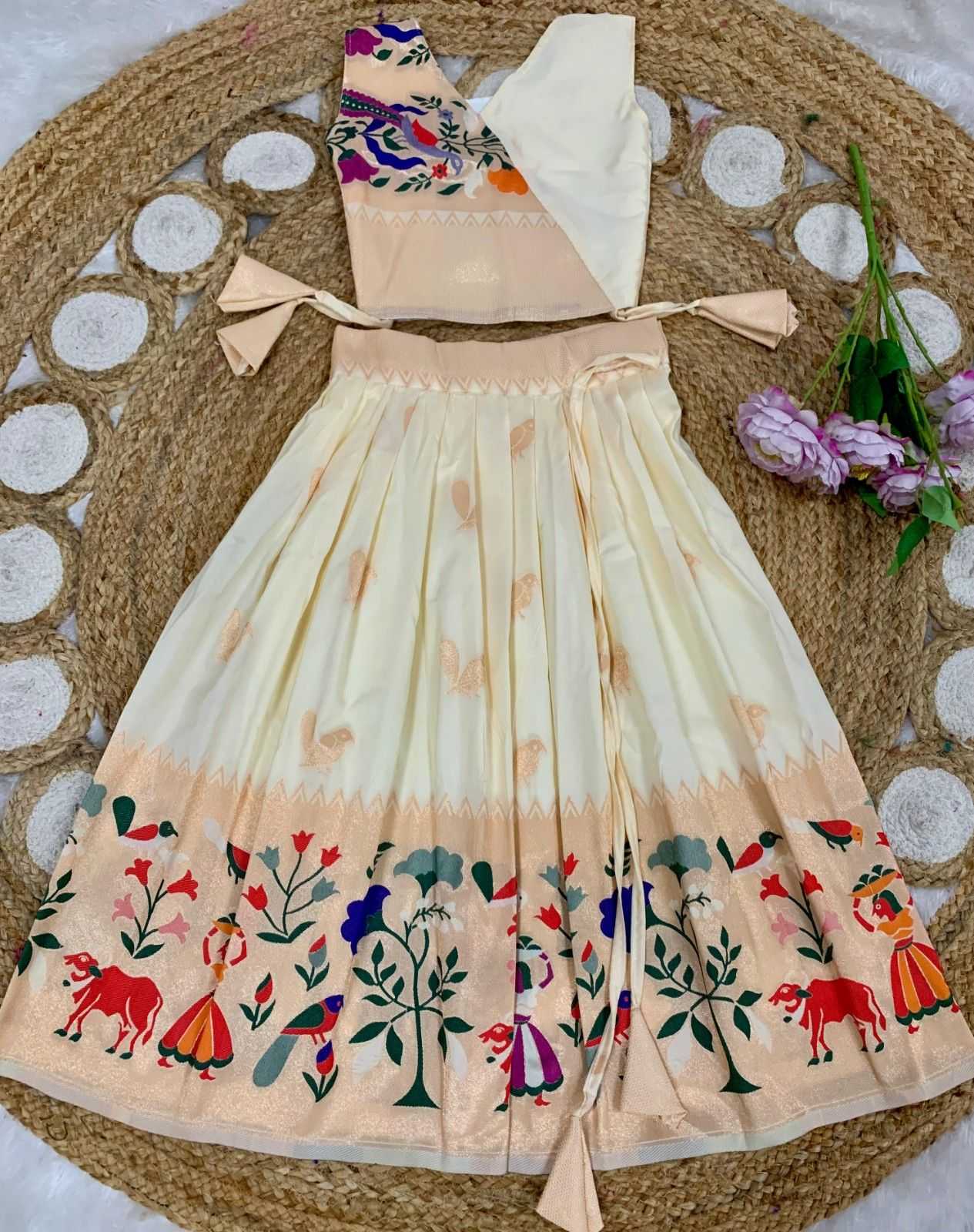 Paithani Silk Kids Lehenga