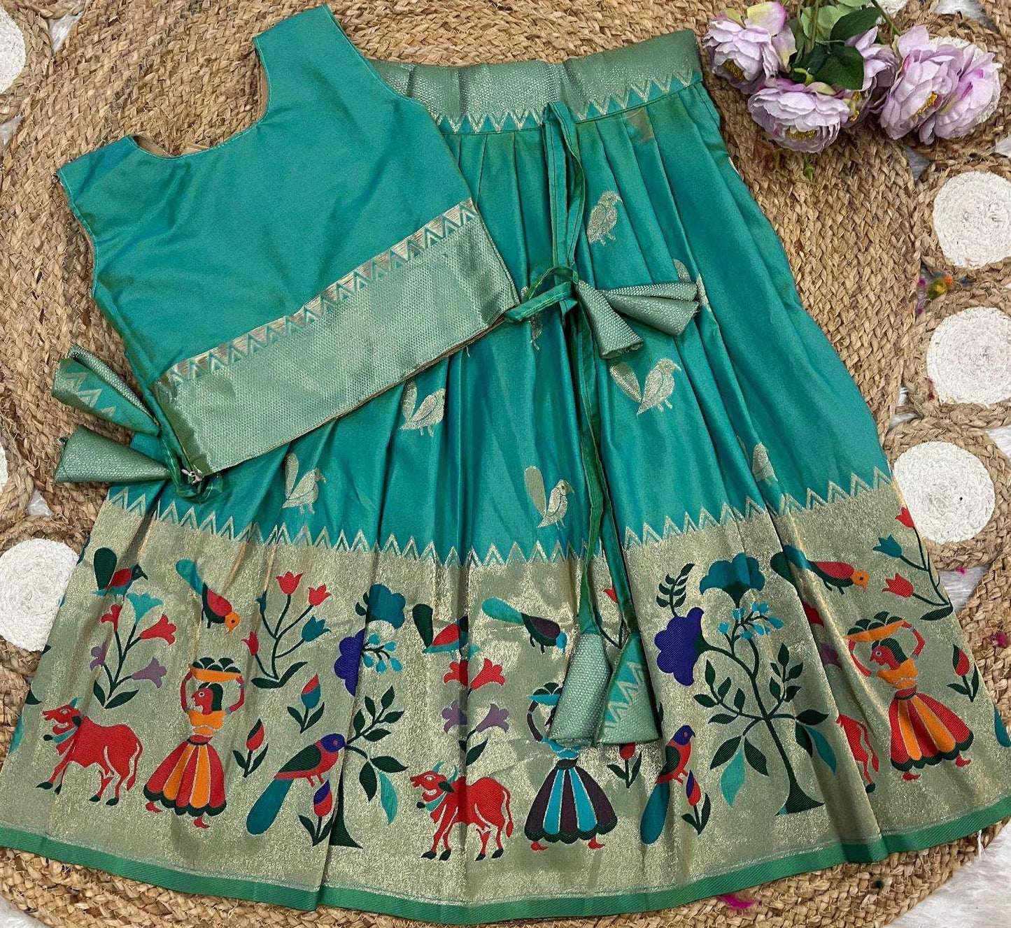 Paithani Silk Kids Lehenga