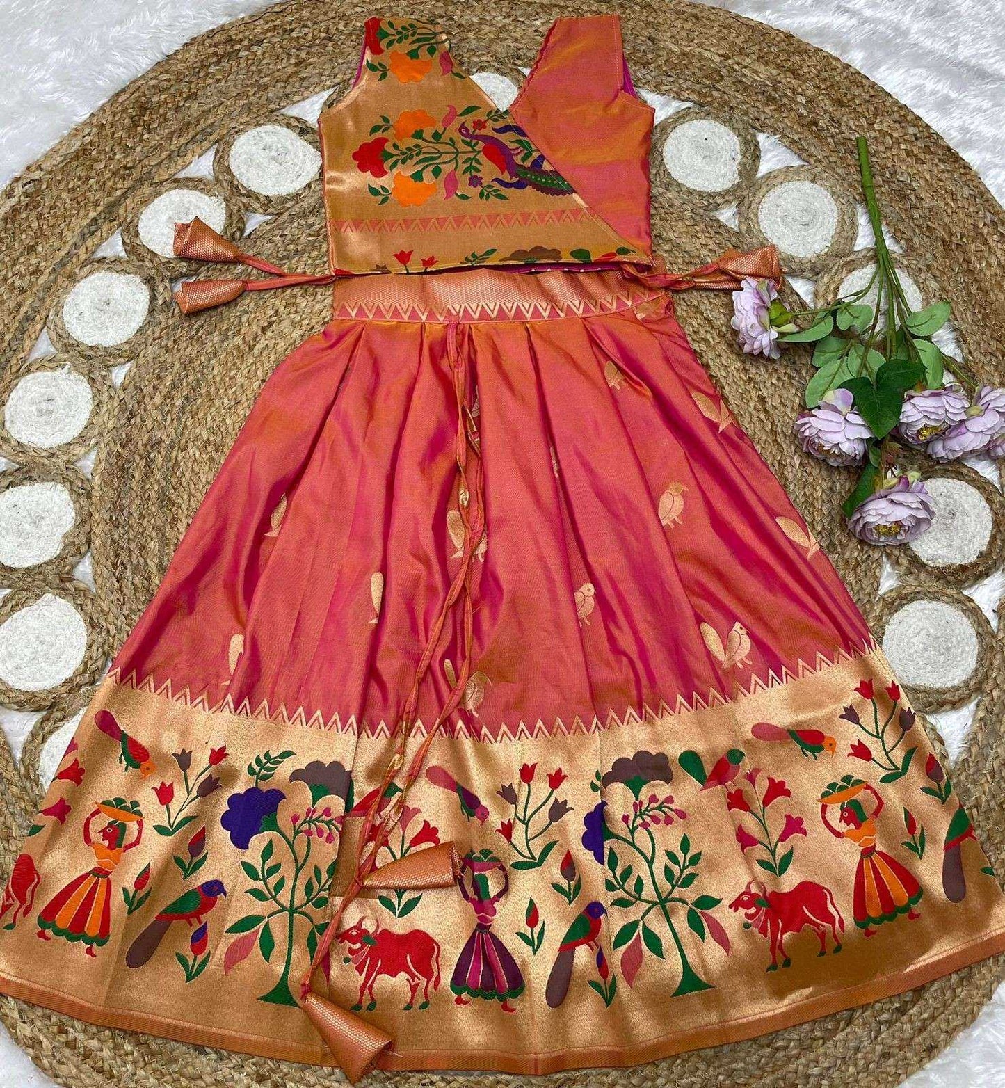 Paithani Silk Kids Lehenga