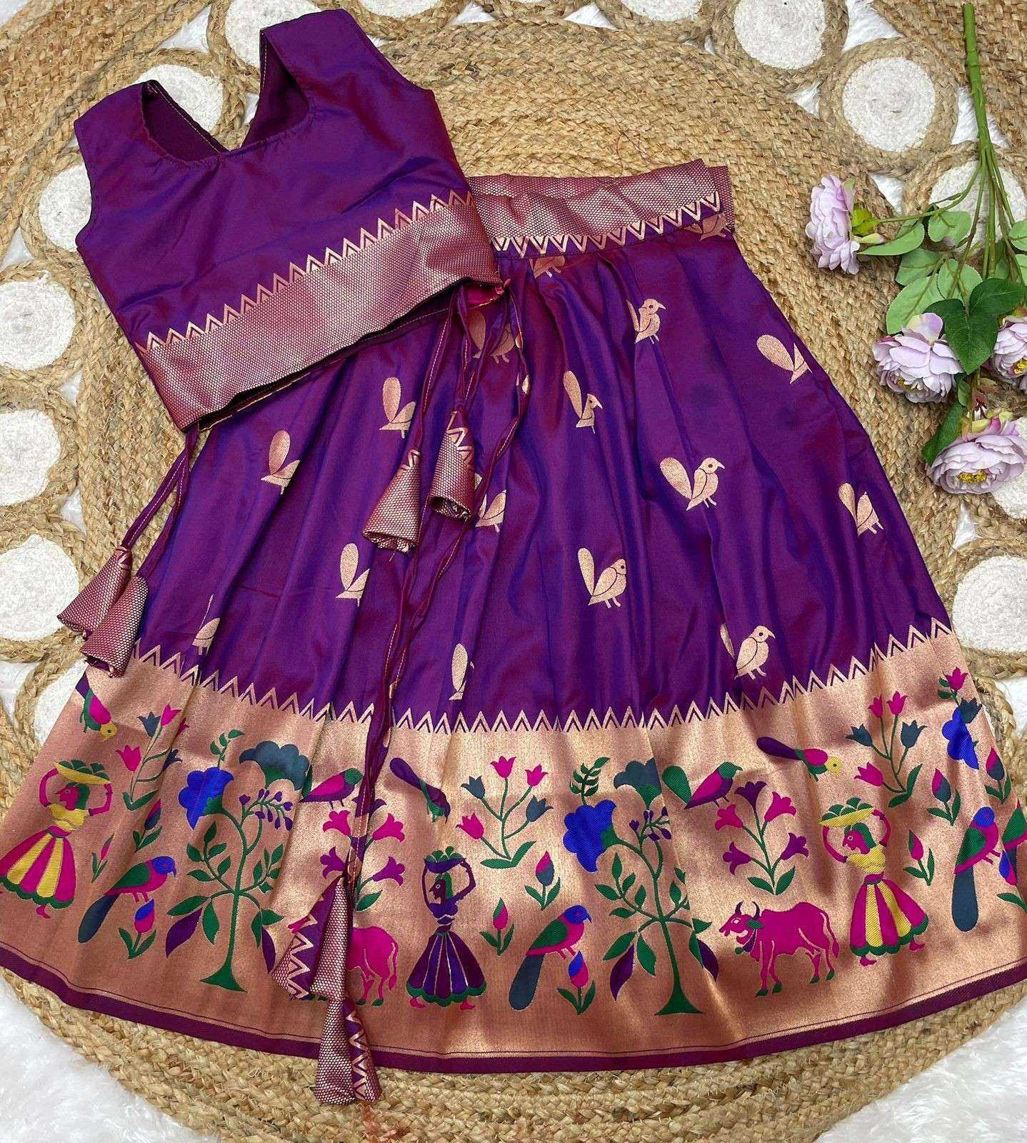 Paithani Silk Kids Lehenga
