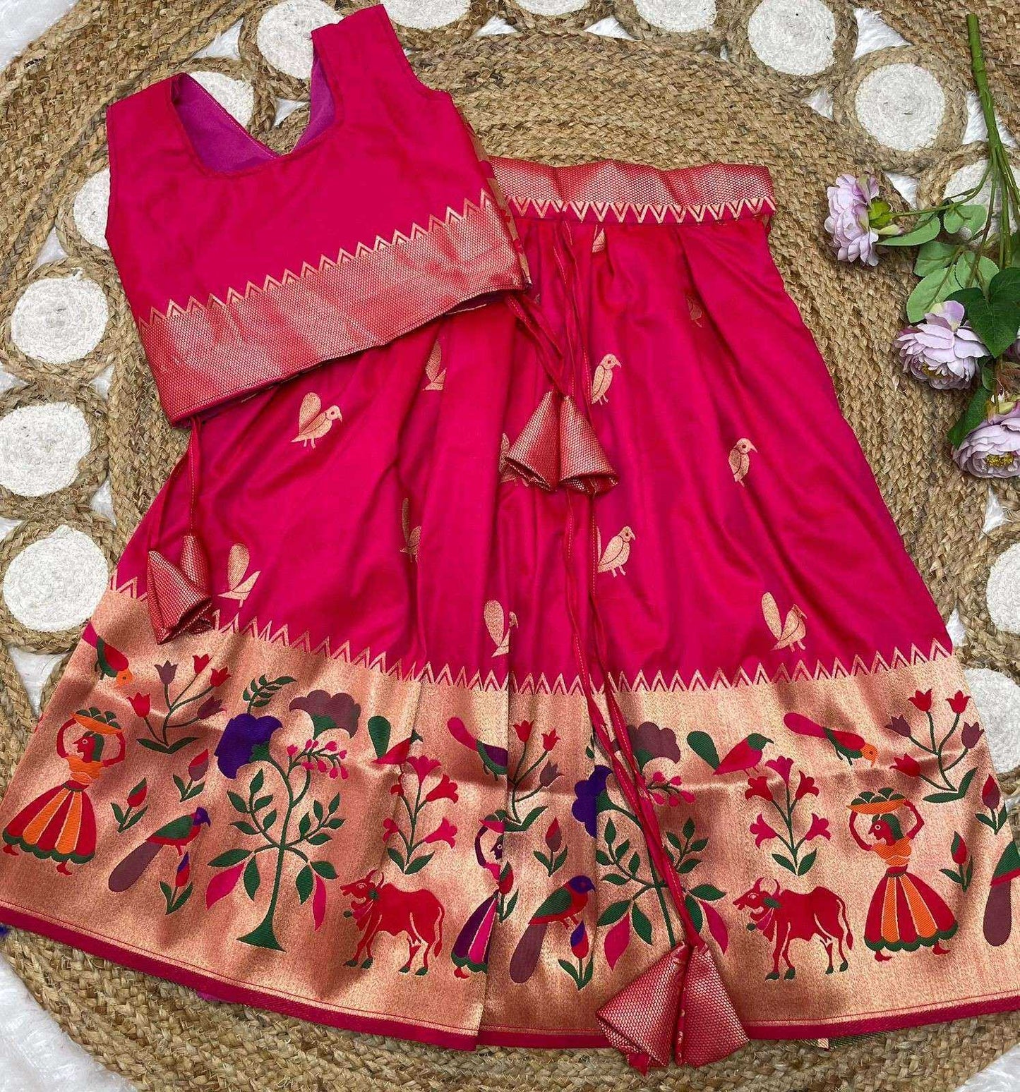 Paithani Silk Kids Lehenga