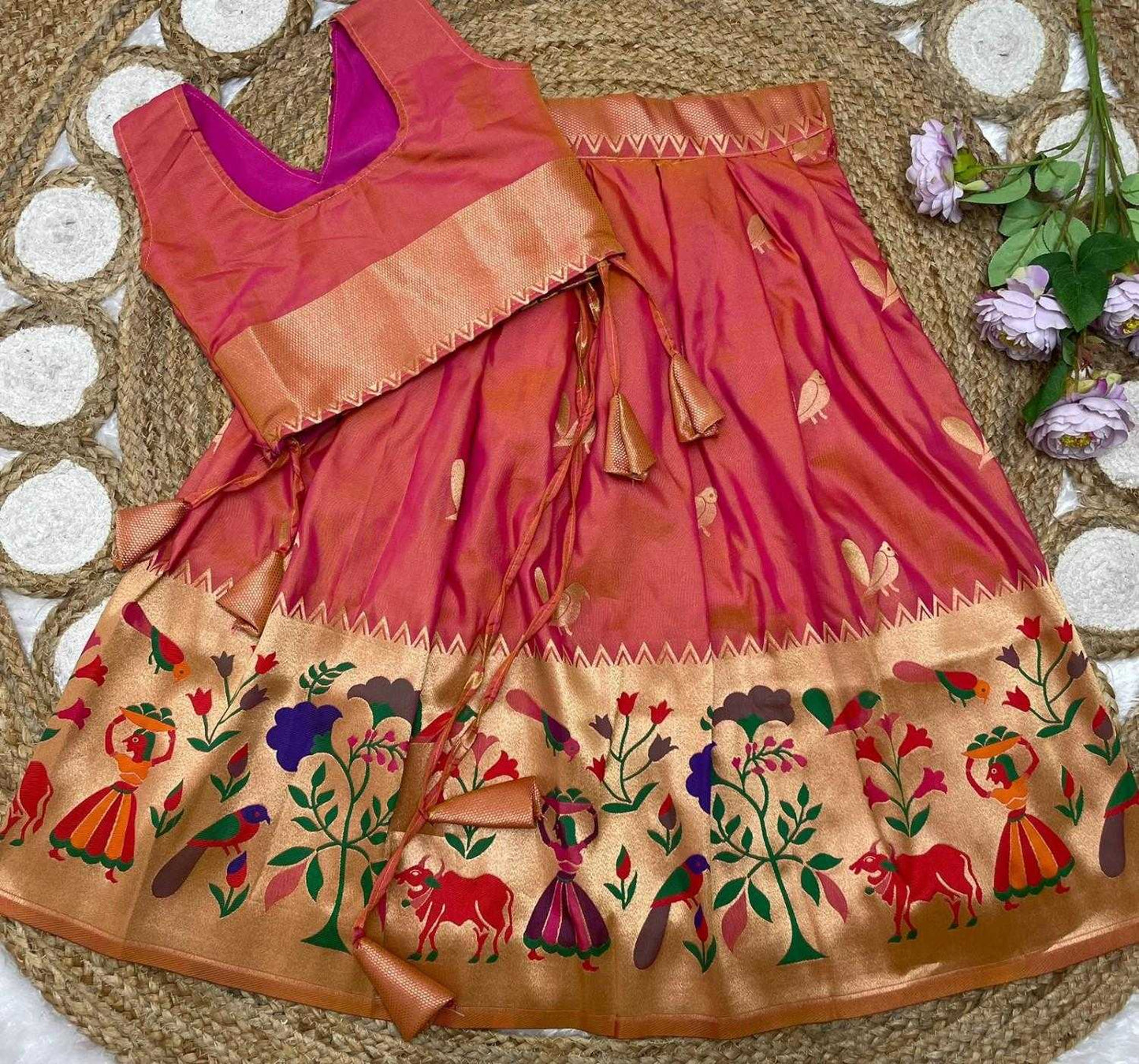 Paithani Silk Kids Lehenga