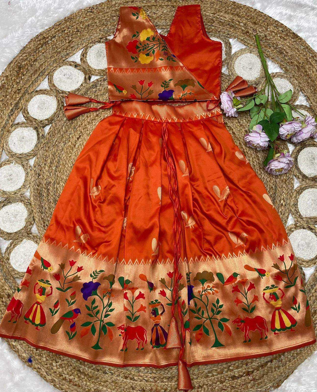 Paithani Silk Kids Lehenga