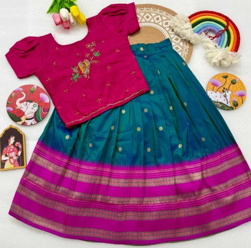 Amonika Soft Silk Kids Lehenga
