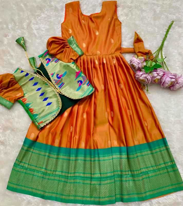 Paithani Silk Kids Gown