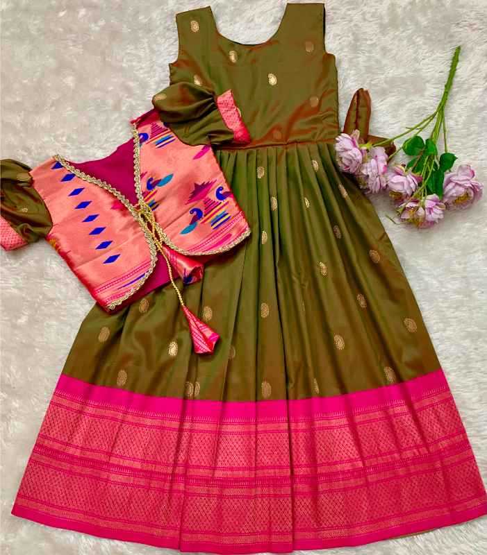 Paithani Silk Kids Gown
