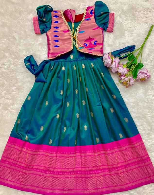 Paithani Silk Kids Gown