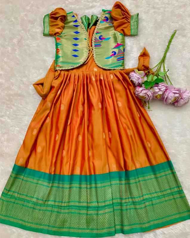 Paithani Silk Kids Gown