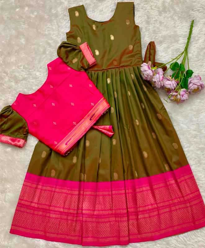 Paithani Silk Kids Gown