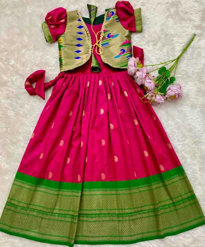 Paithani Silk Kids Gown