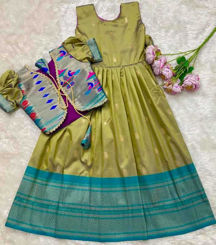 Paithani Silk Kids Gown