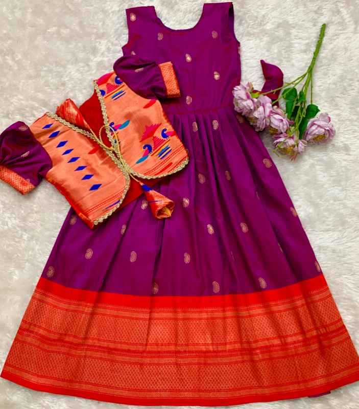 Paithani Silk Kids Gown