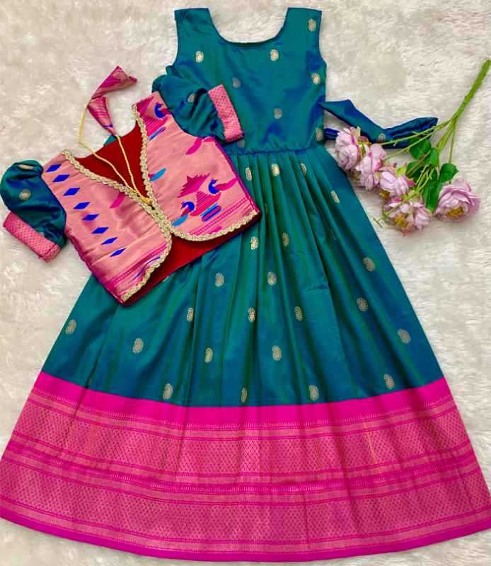 Paithani Silk Kids Gown