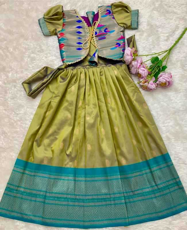 Paithani Silk Kids Gown