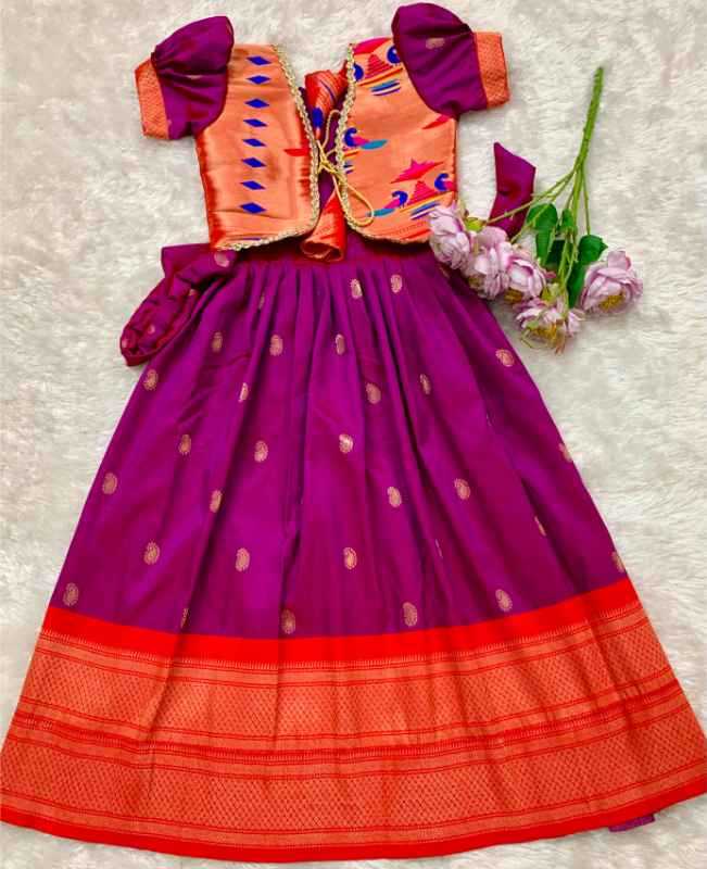 Paithani Silk Kids Gown