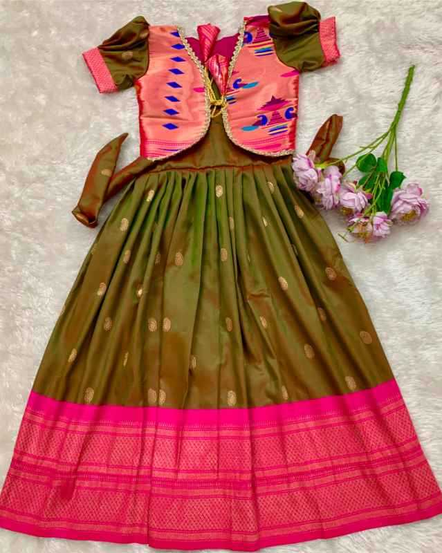 Paithani Silk Kids Gown