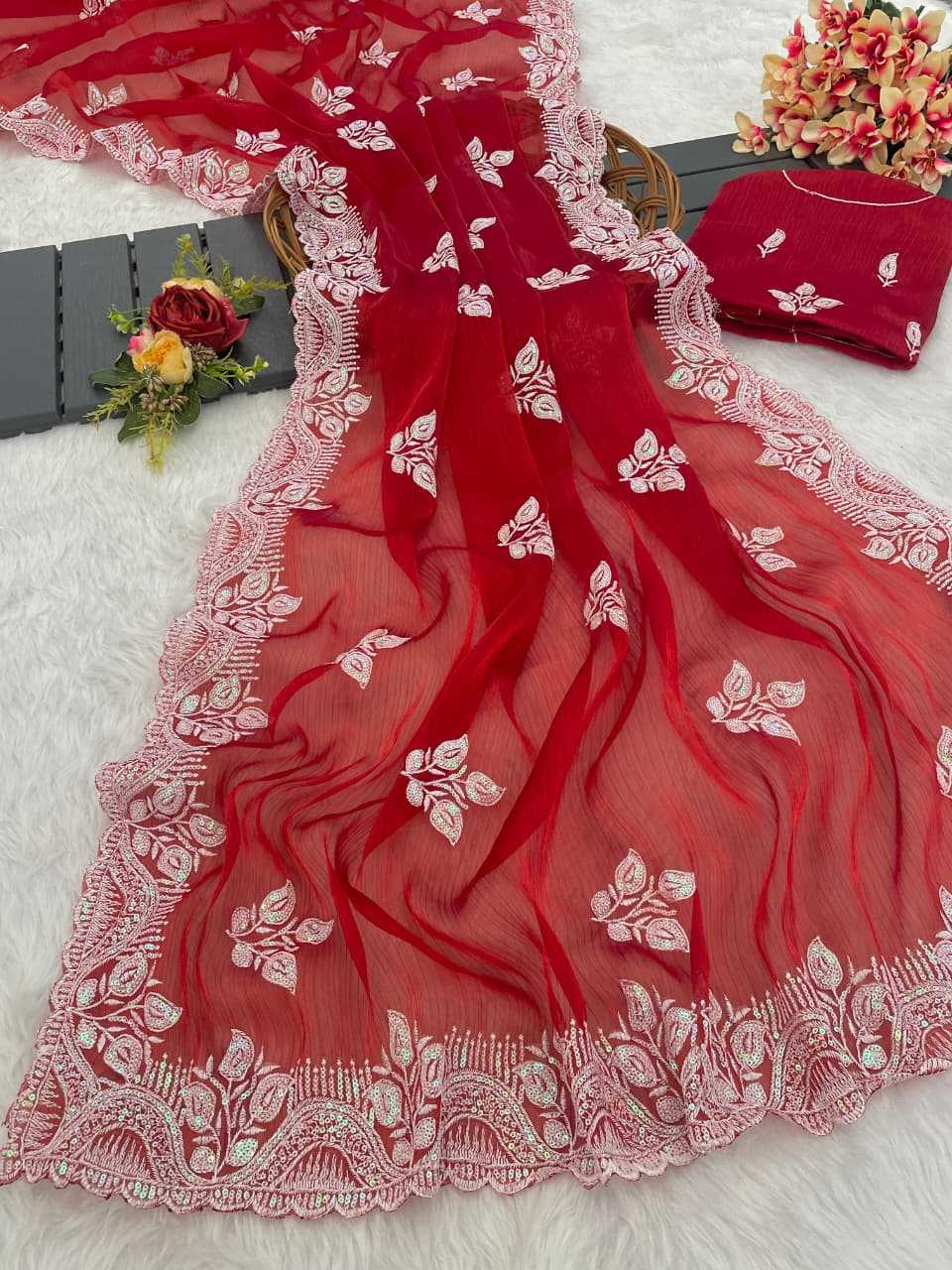 Chiffon Party Wear Silk Saree