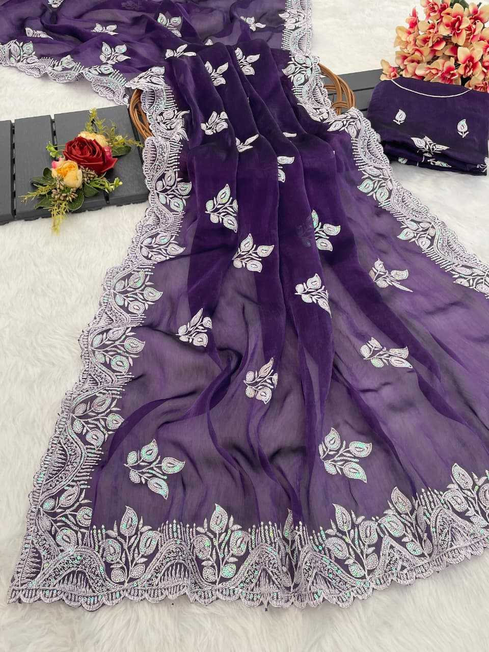 Chiffon Party Wear Silk Saree