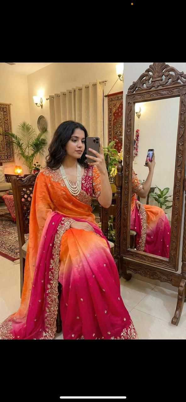 Satin Silk Party Wear Saree