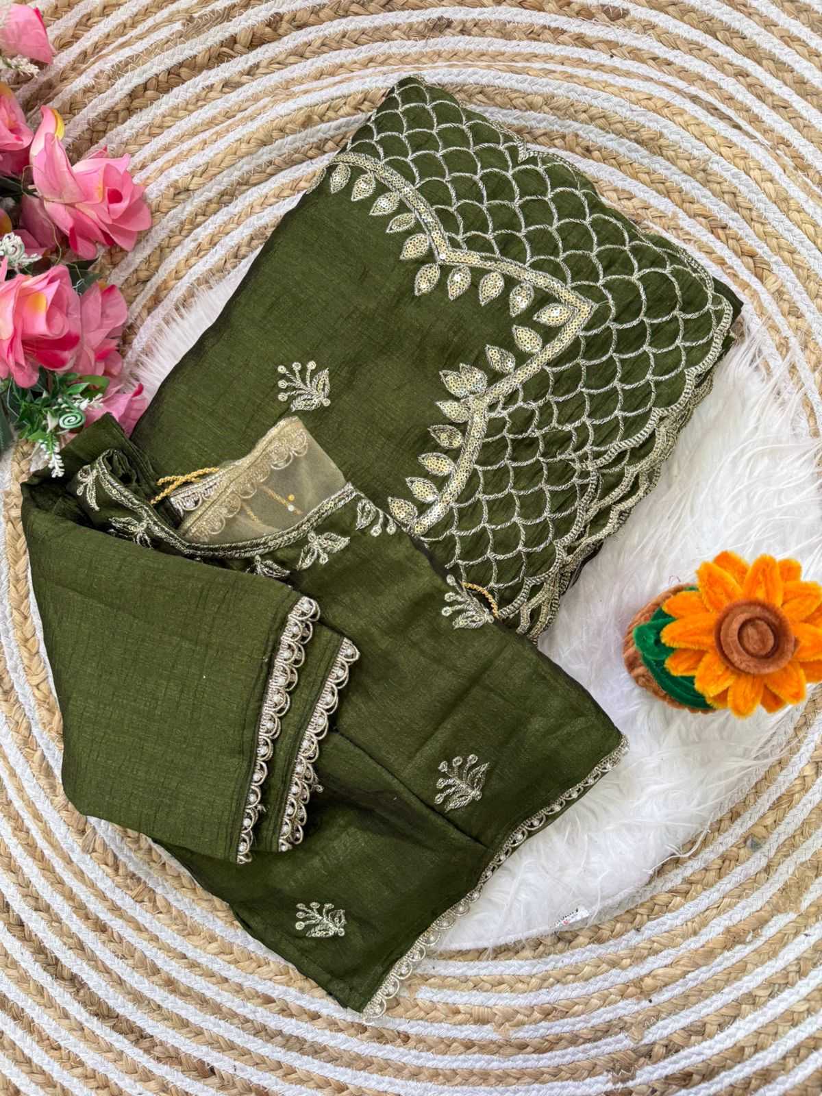 Vichitra Silk Designer Saree