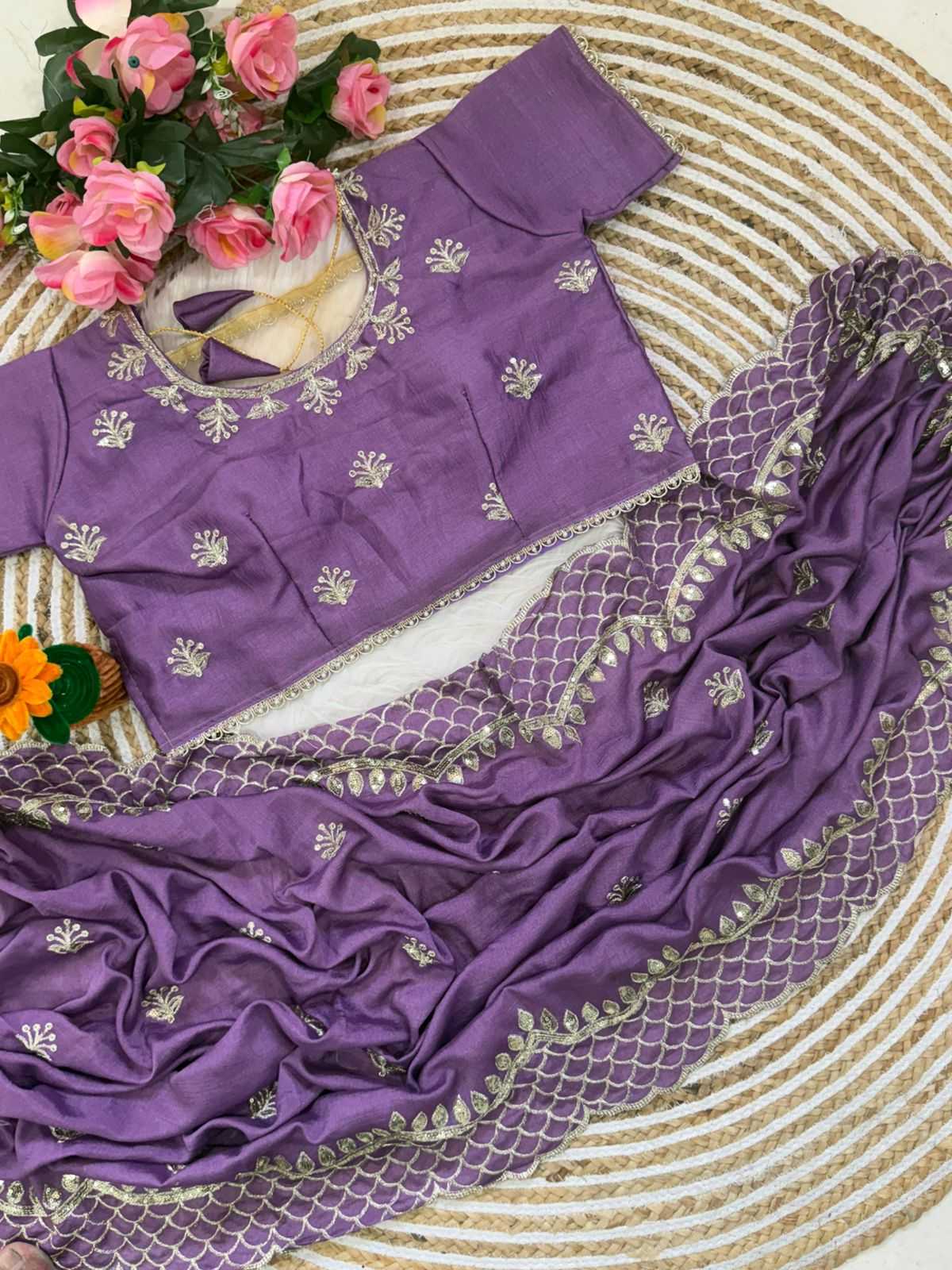 Vichitra Silk Designer Saree