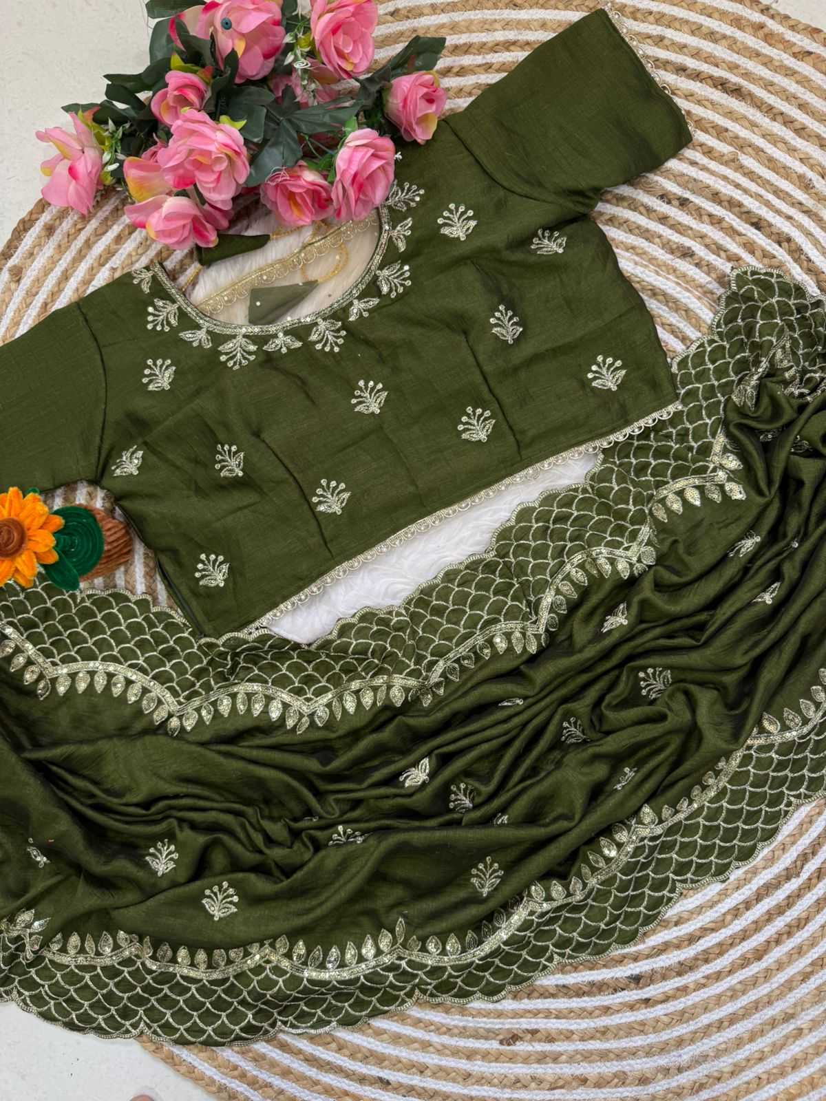 Vichitra Silk Designer Saree