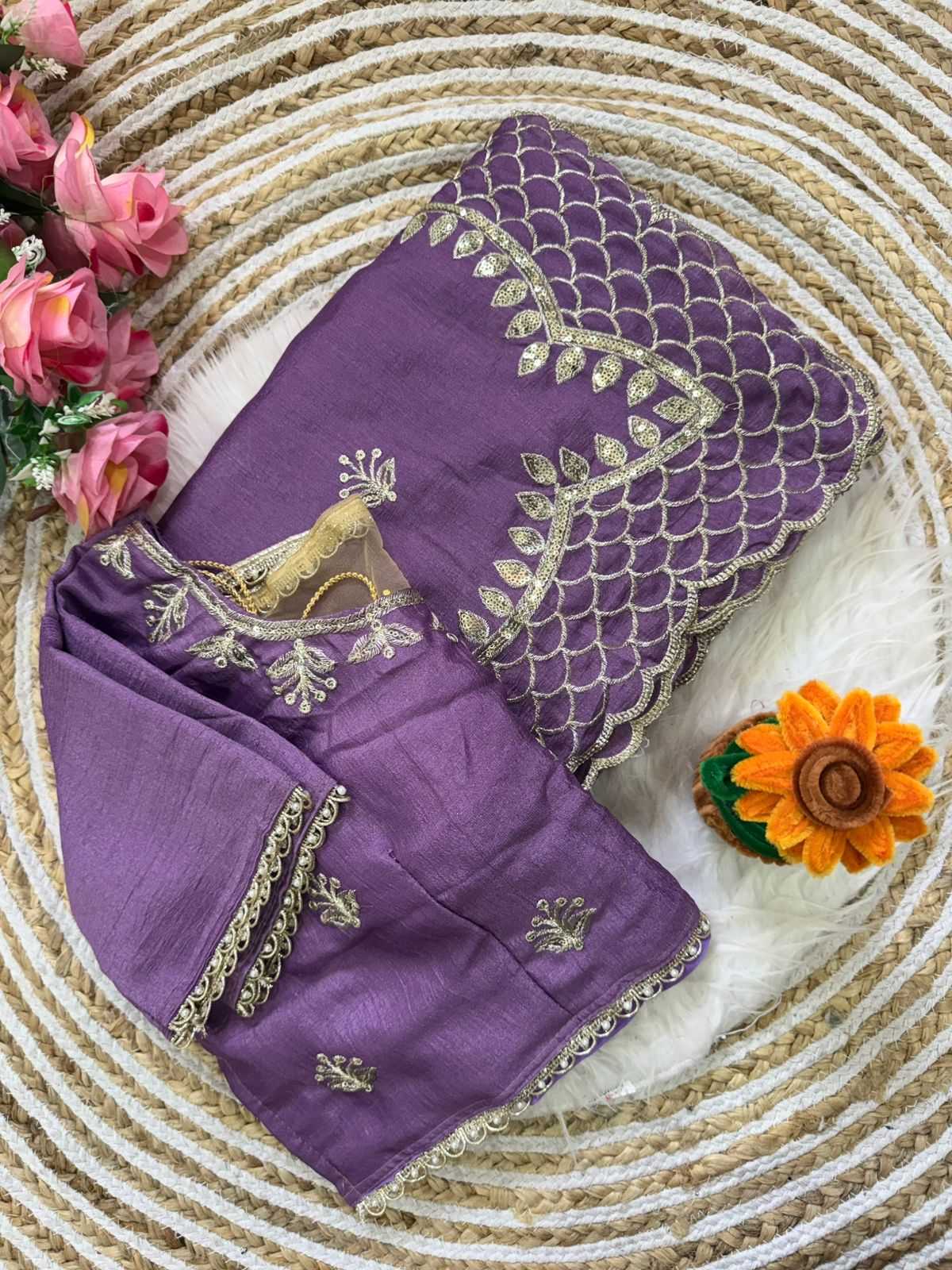 Vichitra Silk Designer Saree