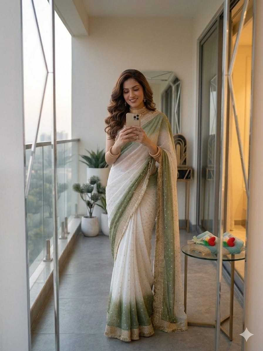 Satin Butta Saree