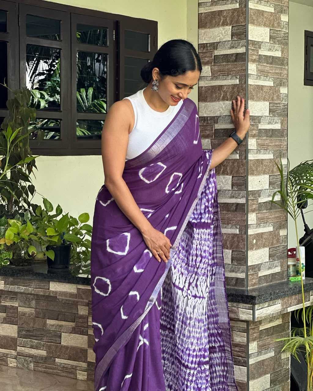 Linen Printed Saree