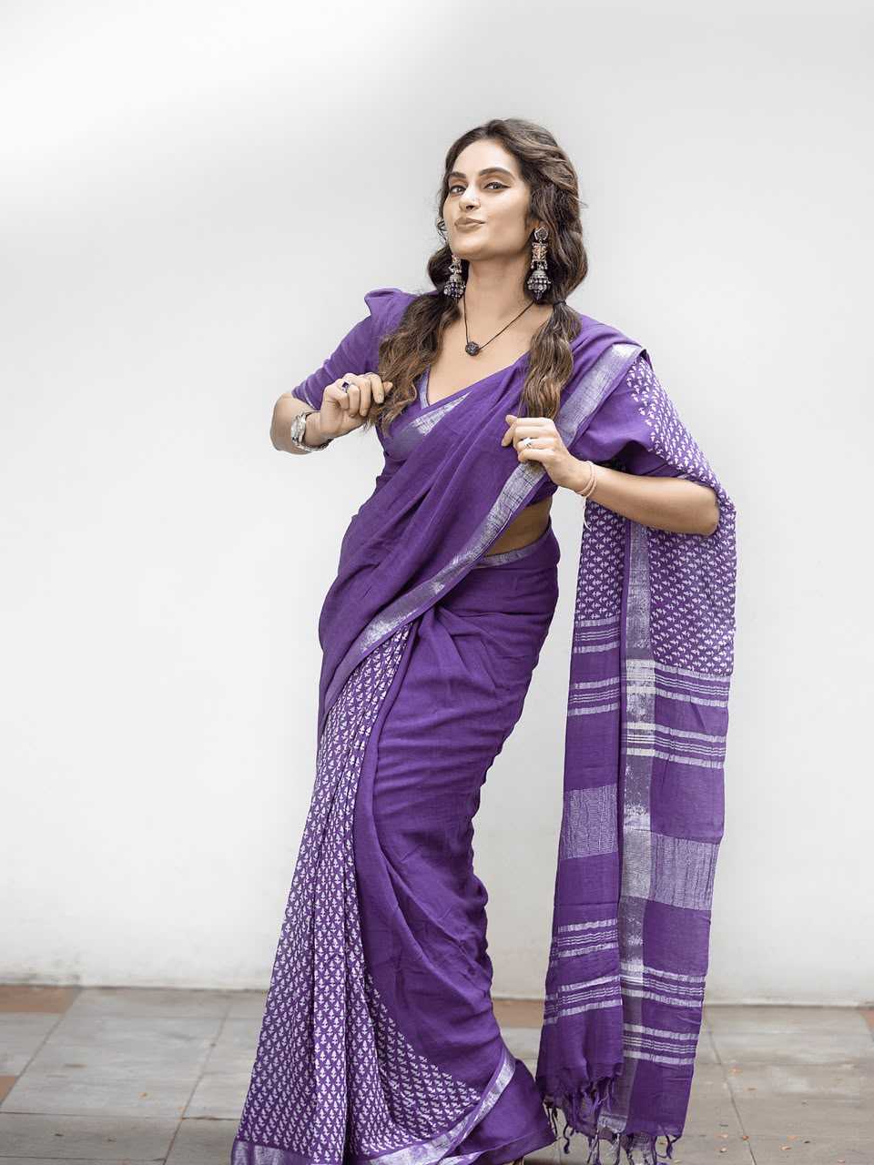 Linen Printed Saree