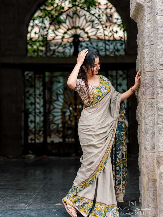 Linen Printed Saree