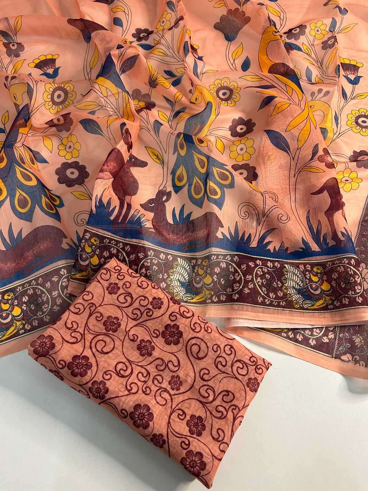 Chanderi Cotton Printed Saree