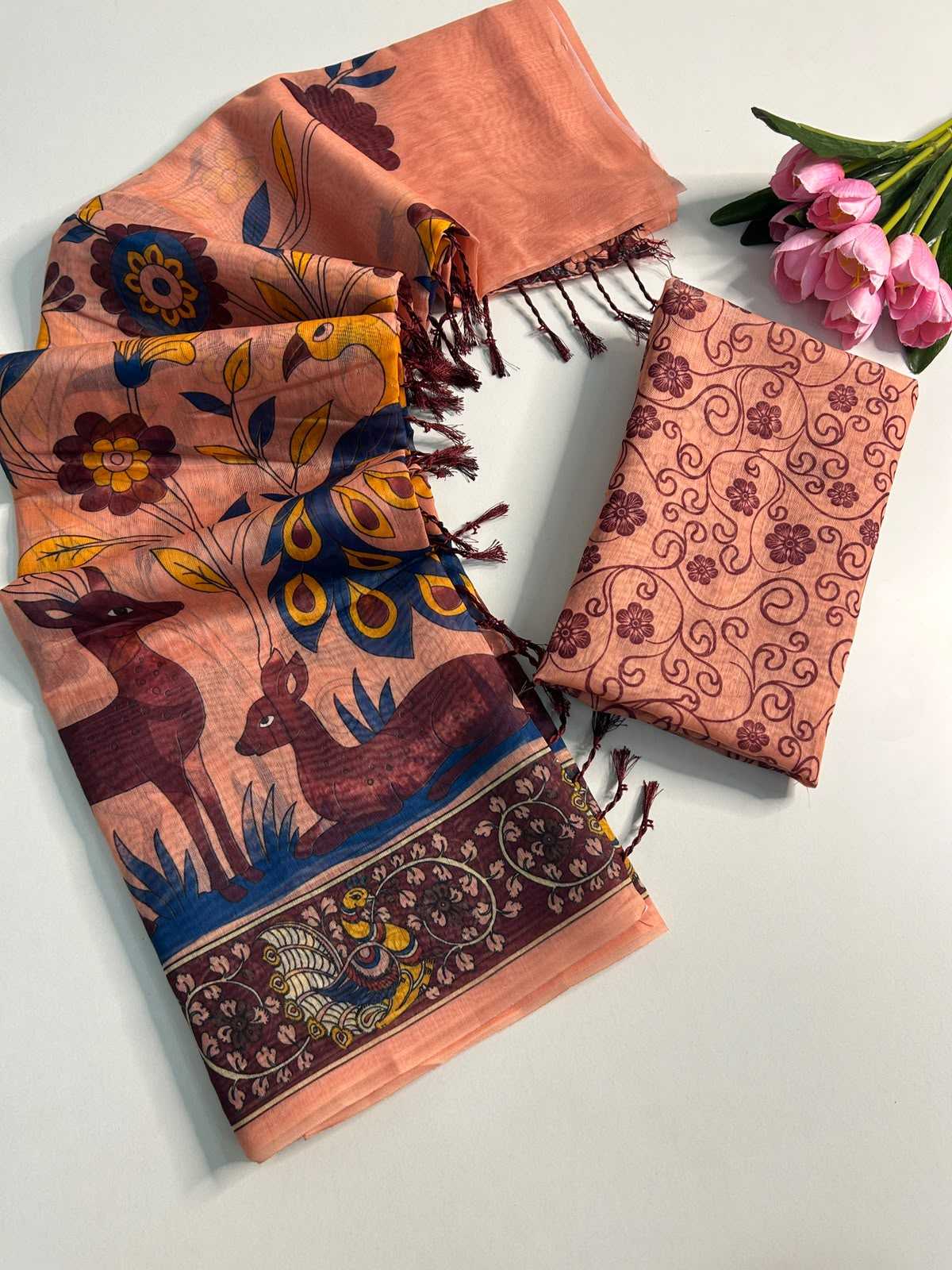 Chanderi Cotton Printed Saree