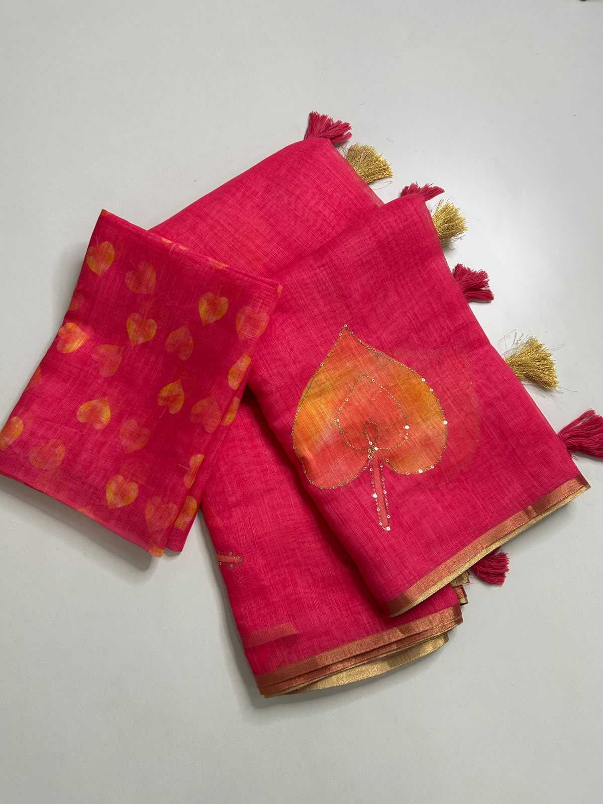 Linen Designer Saree 327