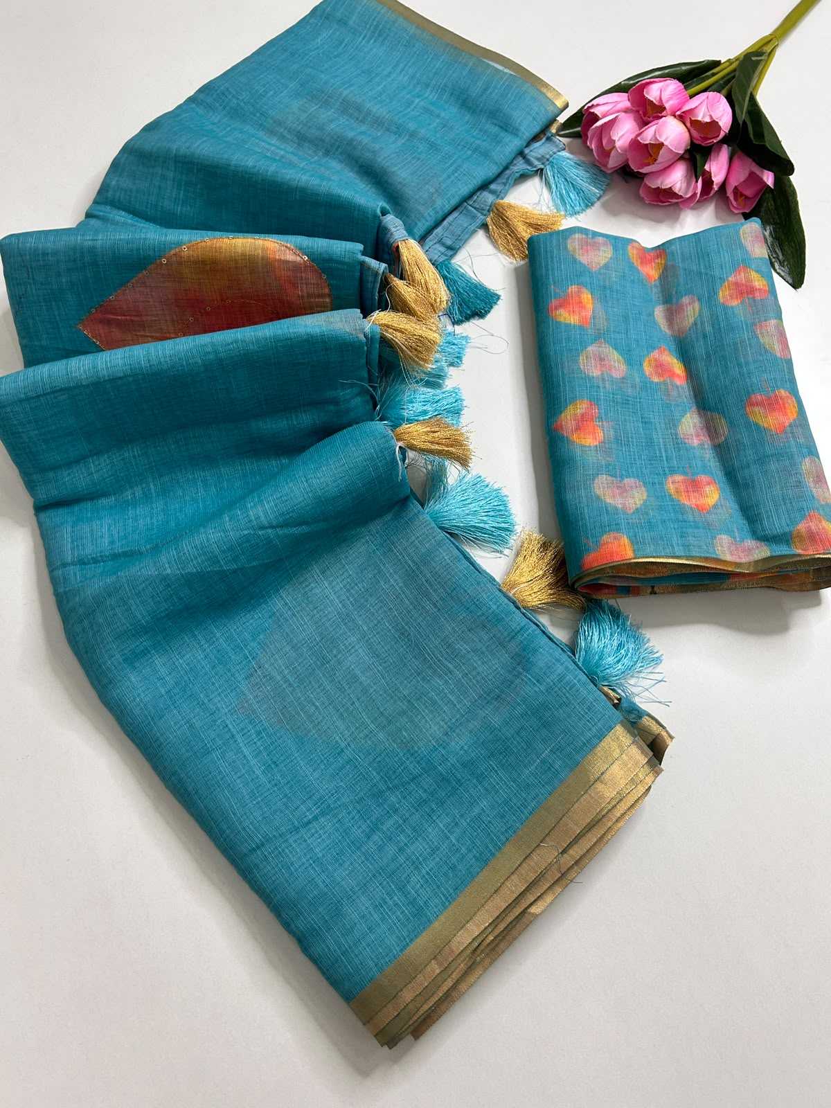 Linen Printed Saree