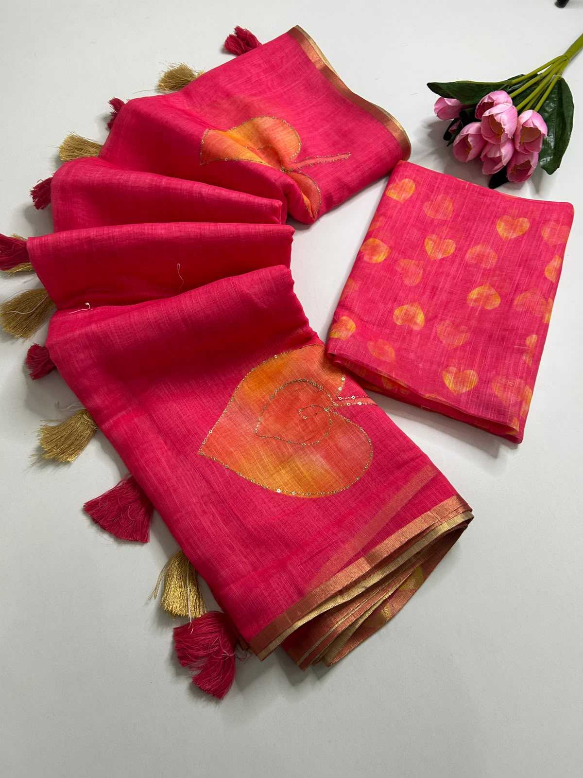 Linen Printed Saree