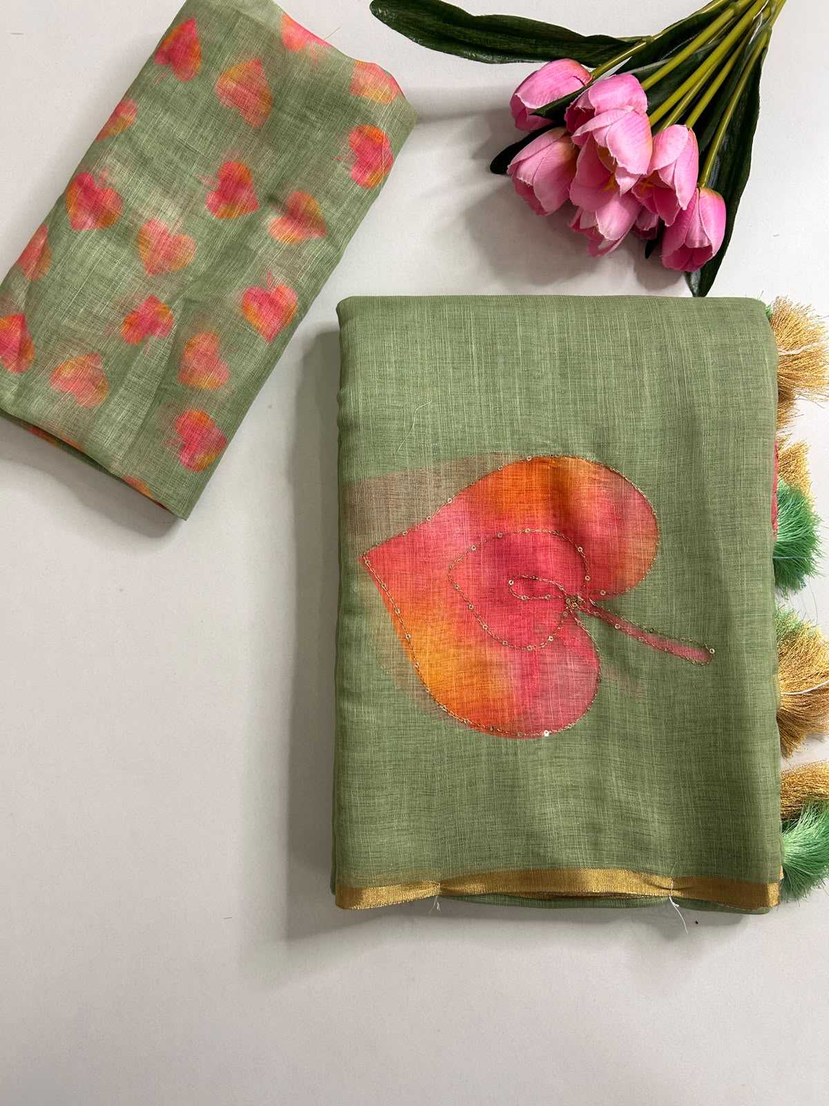 Linen Printed Saree