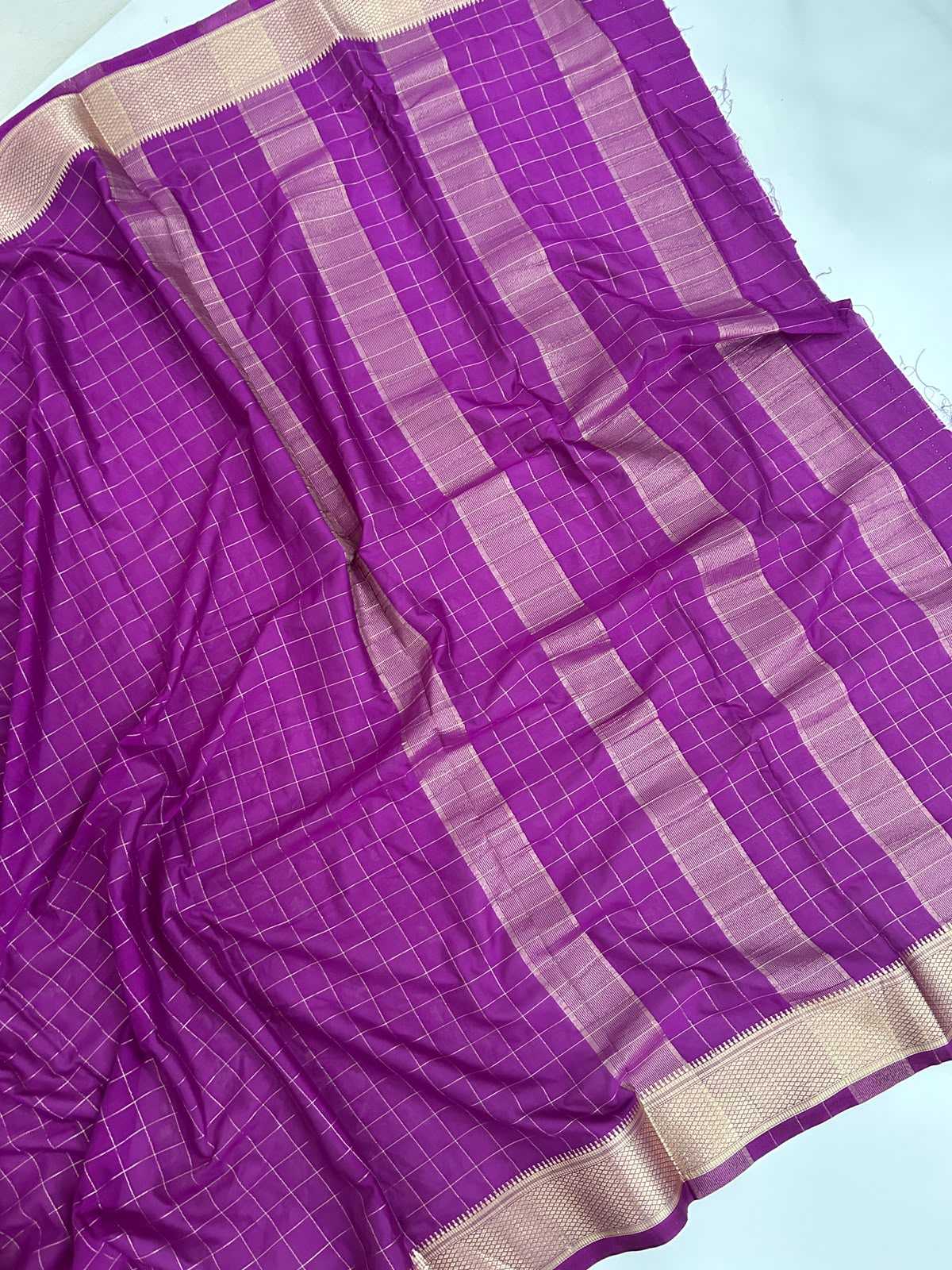 Liza Mysore Silk Saree in Navy Blue