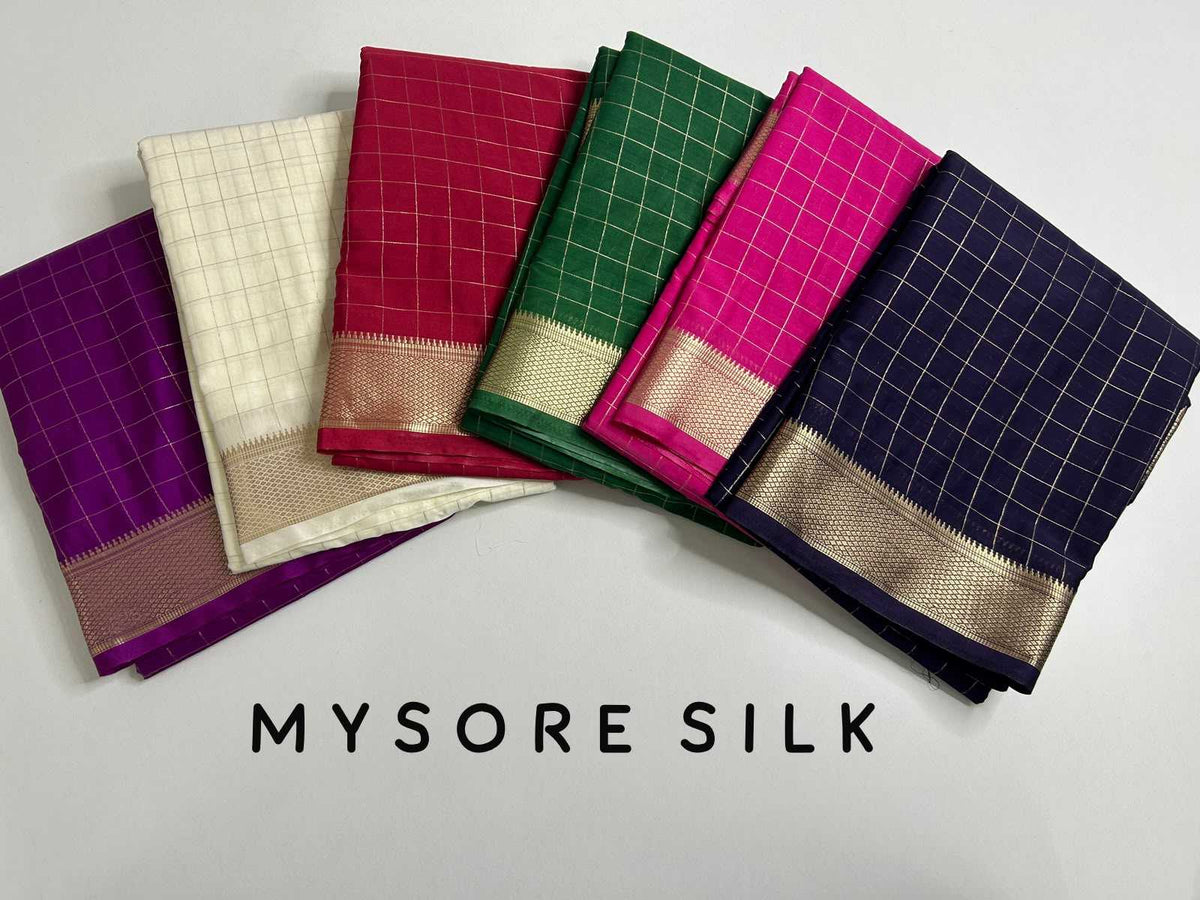 Liza Mysore Silk Saree in Navy Blue