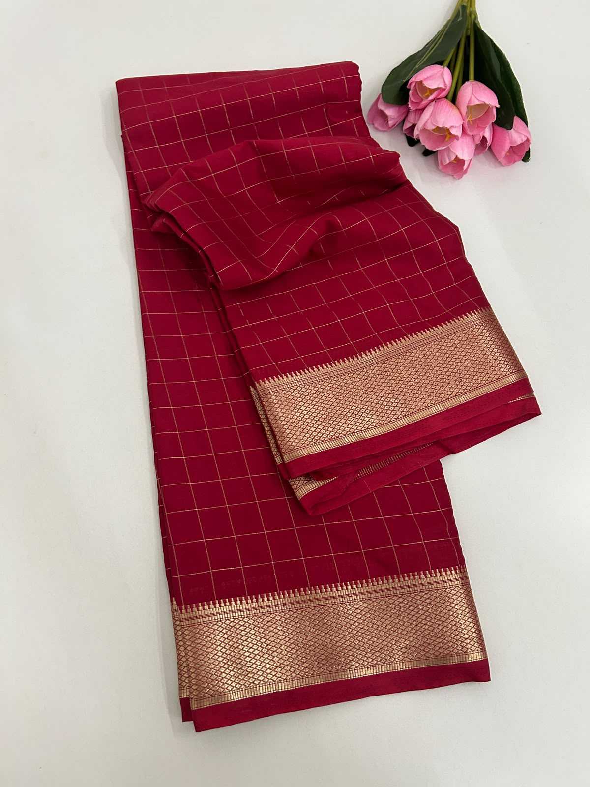 Liza Mysore Silk Saree in Navy Blue