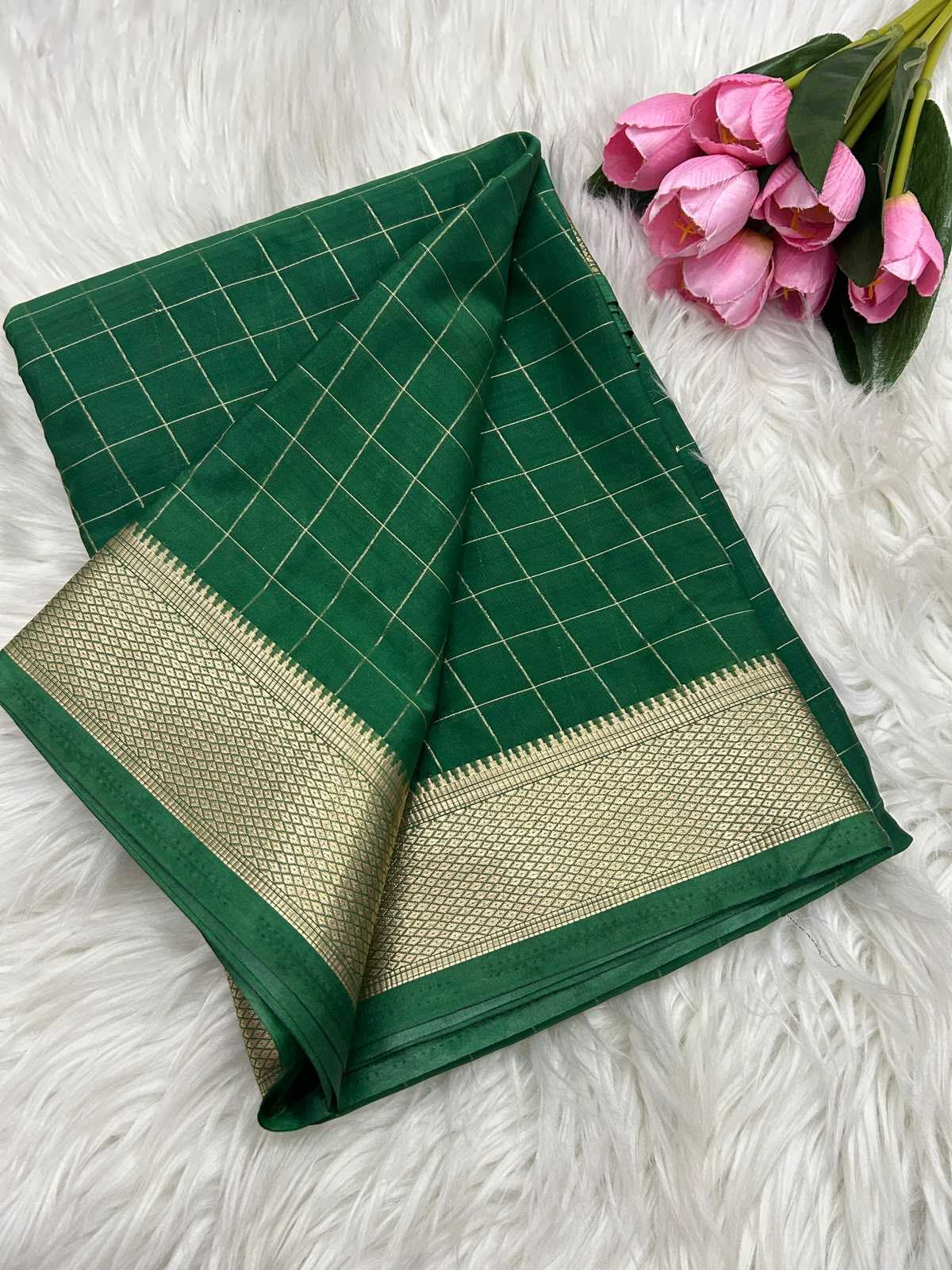 Liza Mysore Silk Saree in Navy Blue