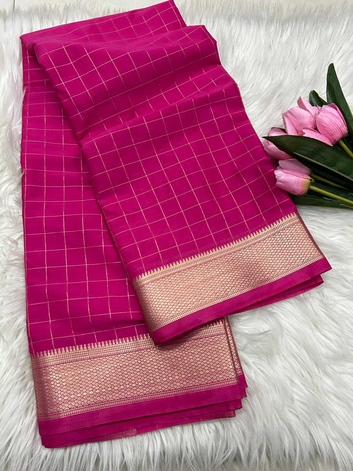 Liza Mysore Silk Saree in Navy Blue